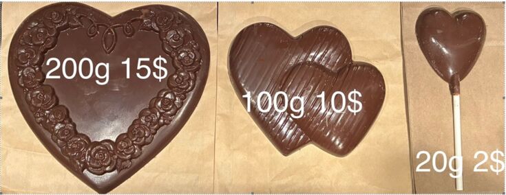 VENTE cœurs en chocolat - Levée de fonds