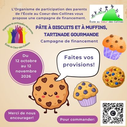 Campagne de financement - Pâte à biscuits et à muffins, tartinade gourmande