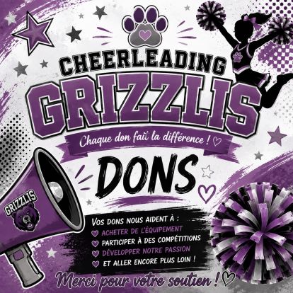 don pour l'équipe de cheerleading des Grizzlis