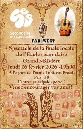 Spectacle de la finale locale de Secondaire en Spectacle de l’École secondaire Grande-Rivière